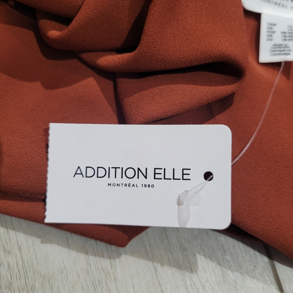 Addition Elle Women's Flowy Double Layer Adjustable Strap Cami 1X Rust Brown NEW - Picture 10 of 11